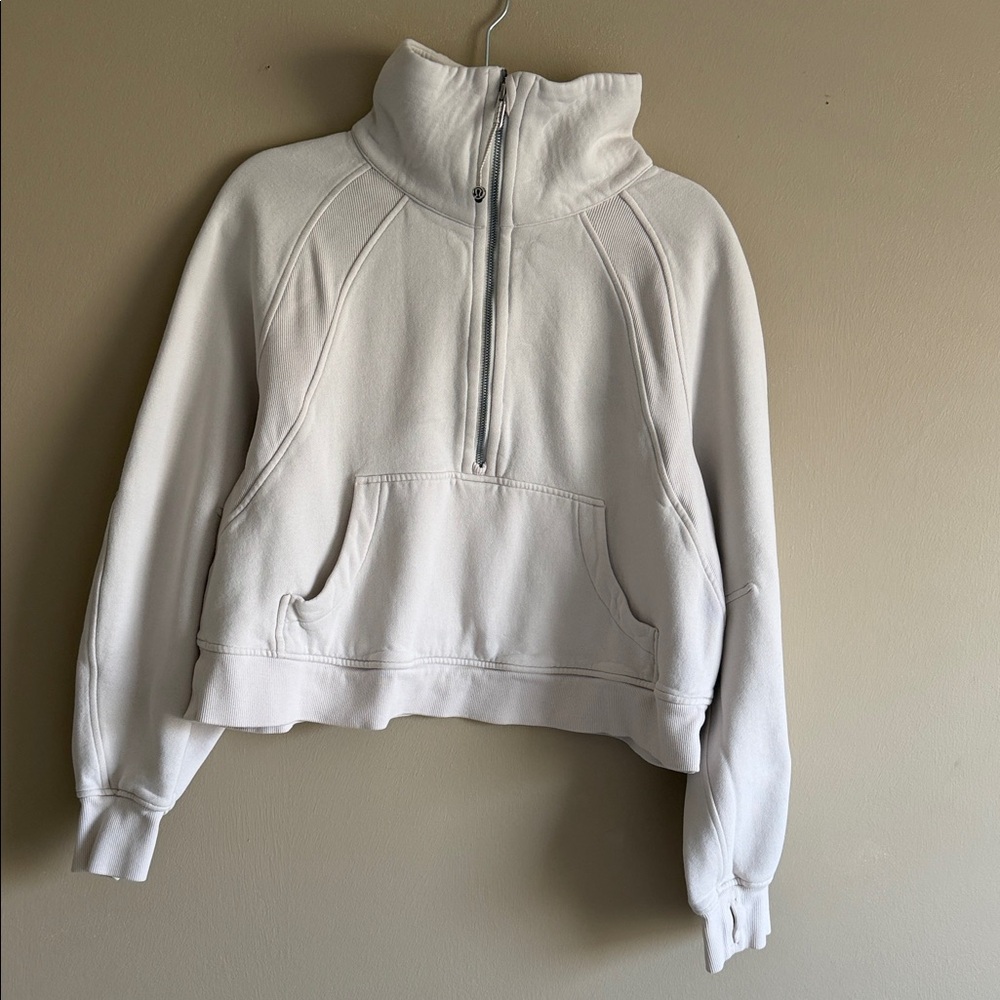 lululemon athletica Scuba White Quarter-Zip Cowl Pullover